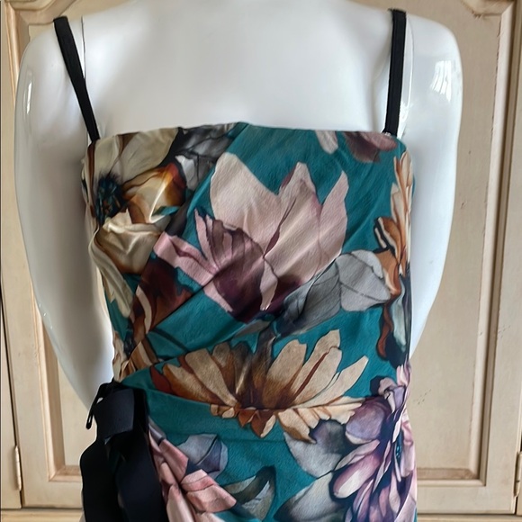 D&G by Dolce and Gabbana silk chiffon Blue Ruched Sheath Midi Dress for Cocktail - Picture 3 of 17